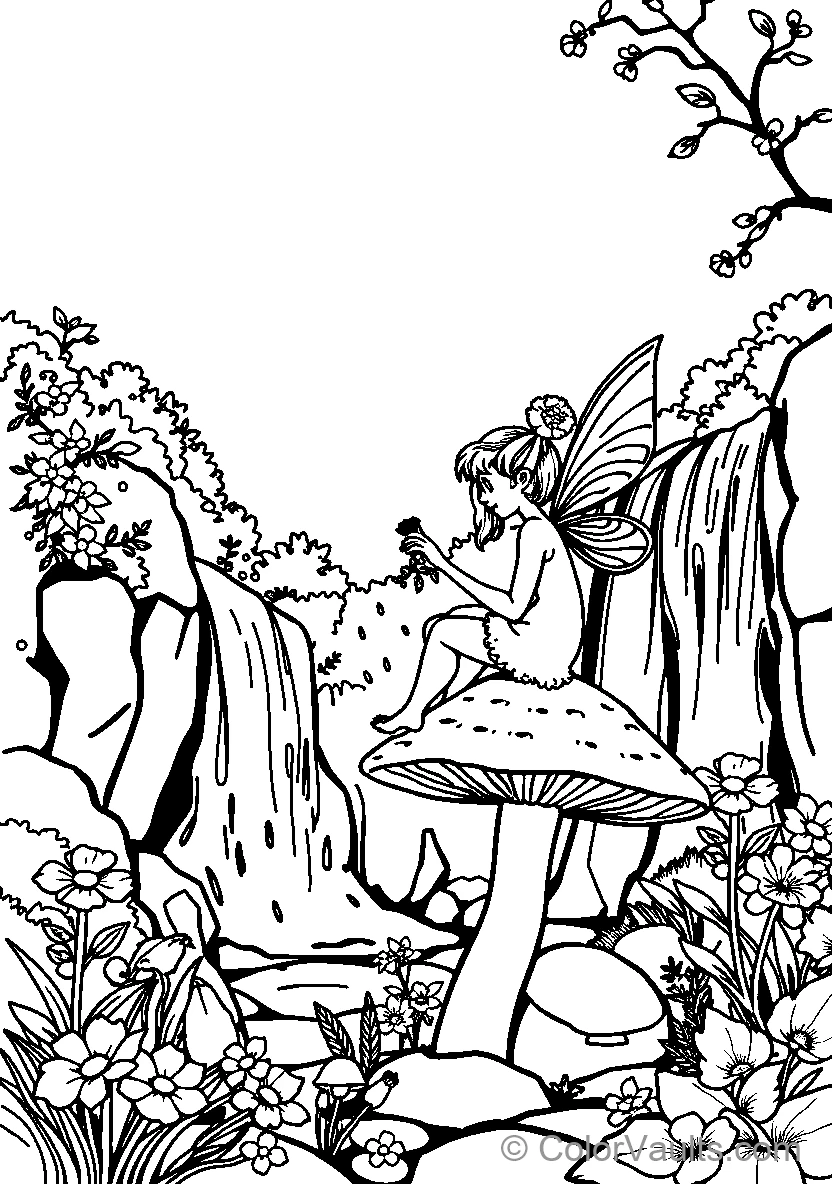 Fairy by the waterfall
