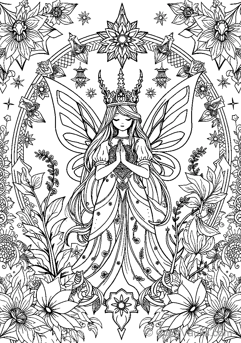 Fairy in Floral Surroundings