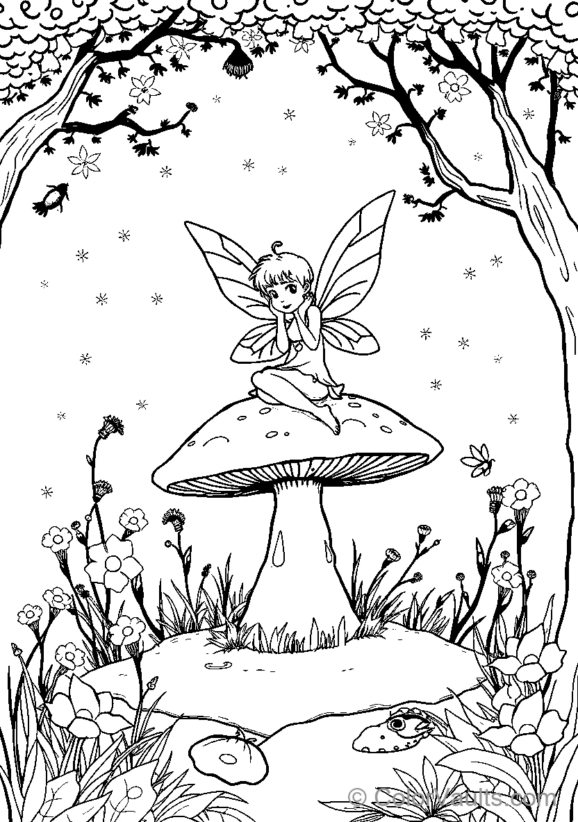 Fairy on Mushroom