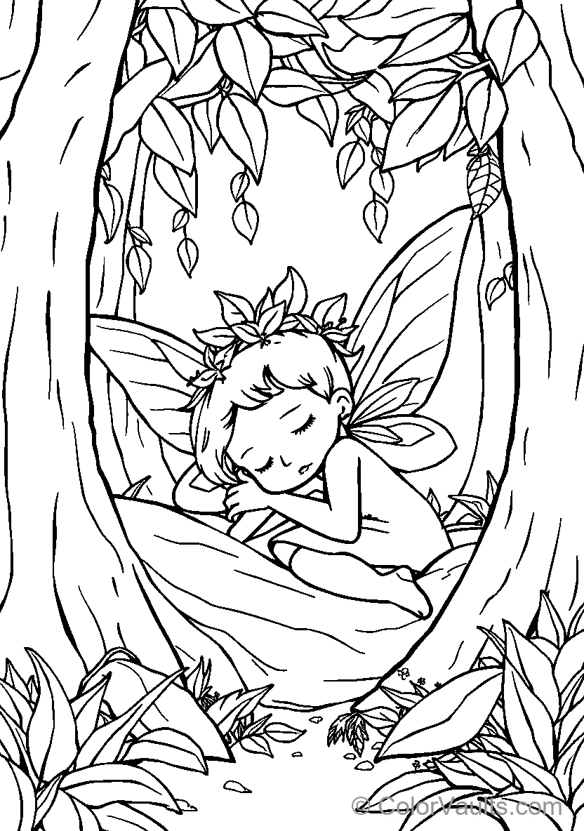 Sleeping Fairy in the Forest