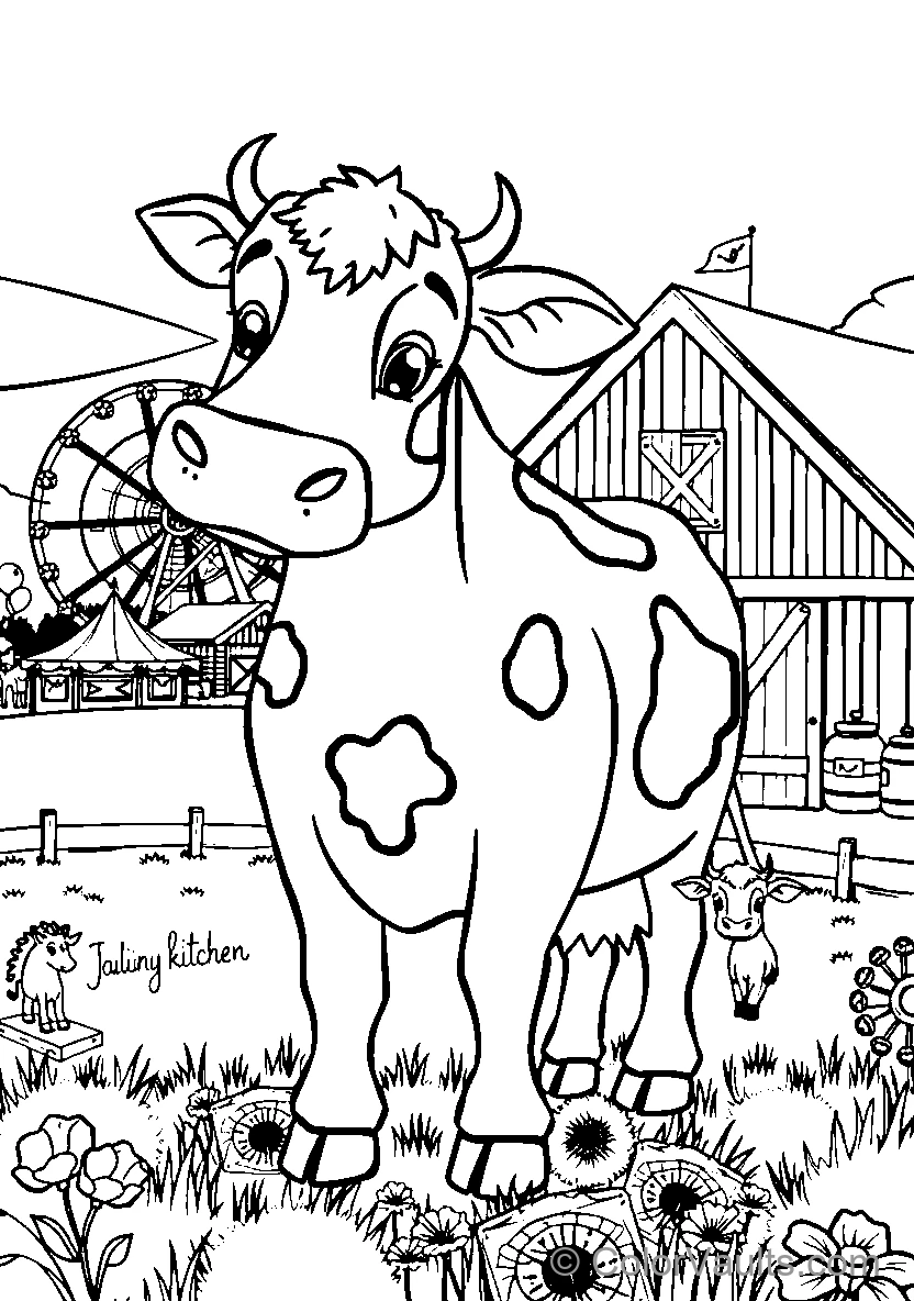 Cow In Farm Setting