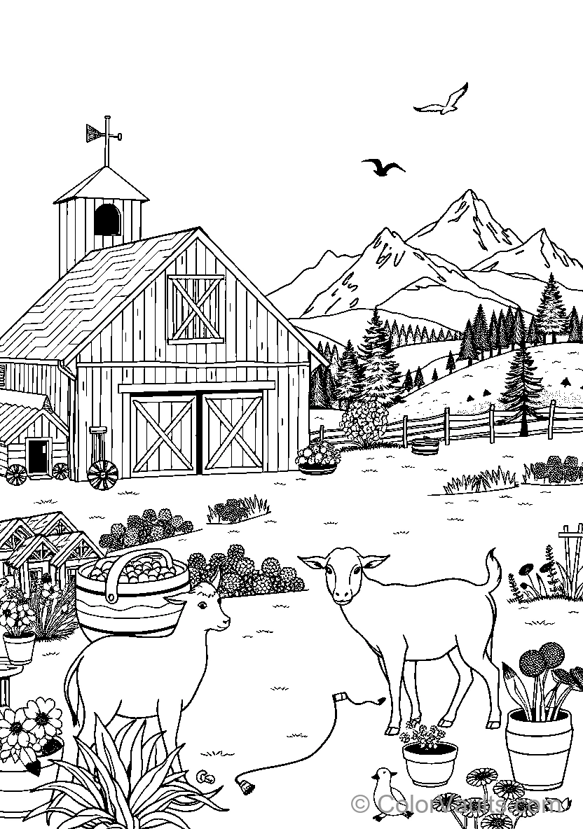 A Barnyard Scene