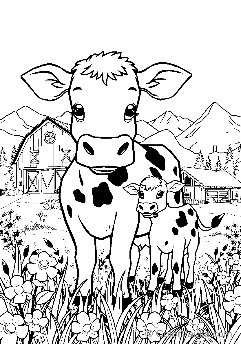 Cow And Calm In Nature