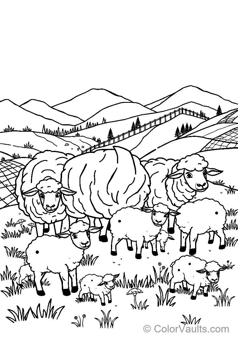 Flock Of Sheep In A Pasture