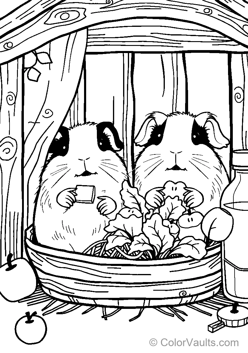 Guinea Pigs In Basket