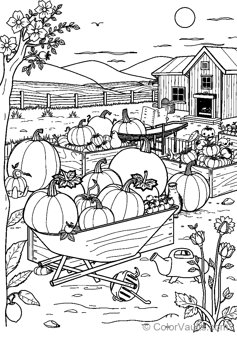 Pumpkin Harvest At Farm