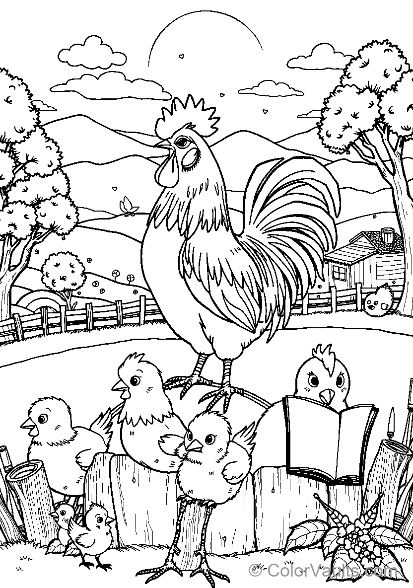 Rooster Reading Time