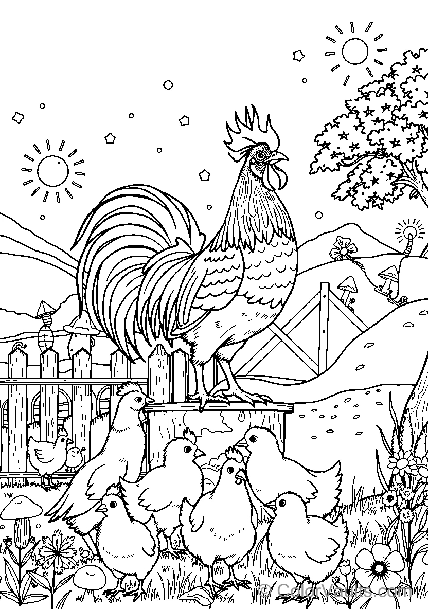 Rooster And Chickens Farm (Scene 3)
