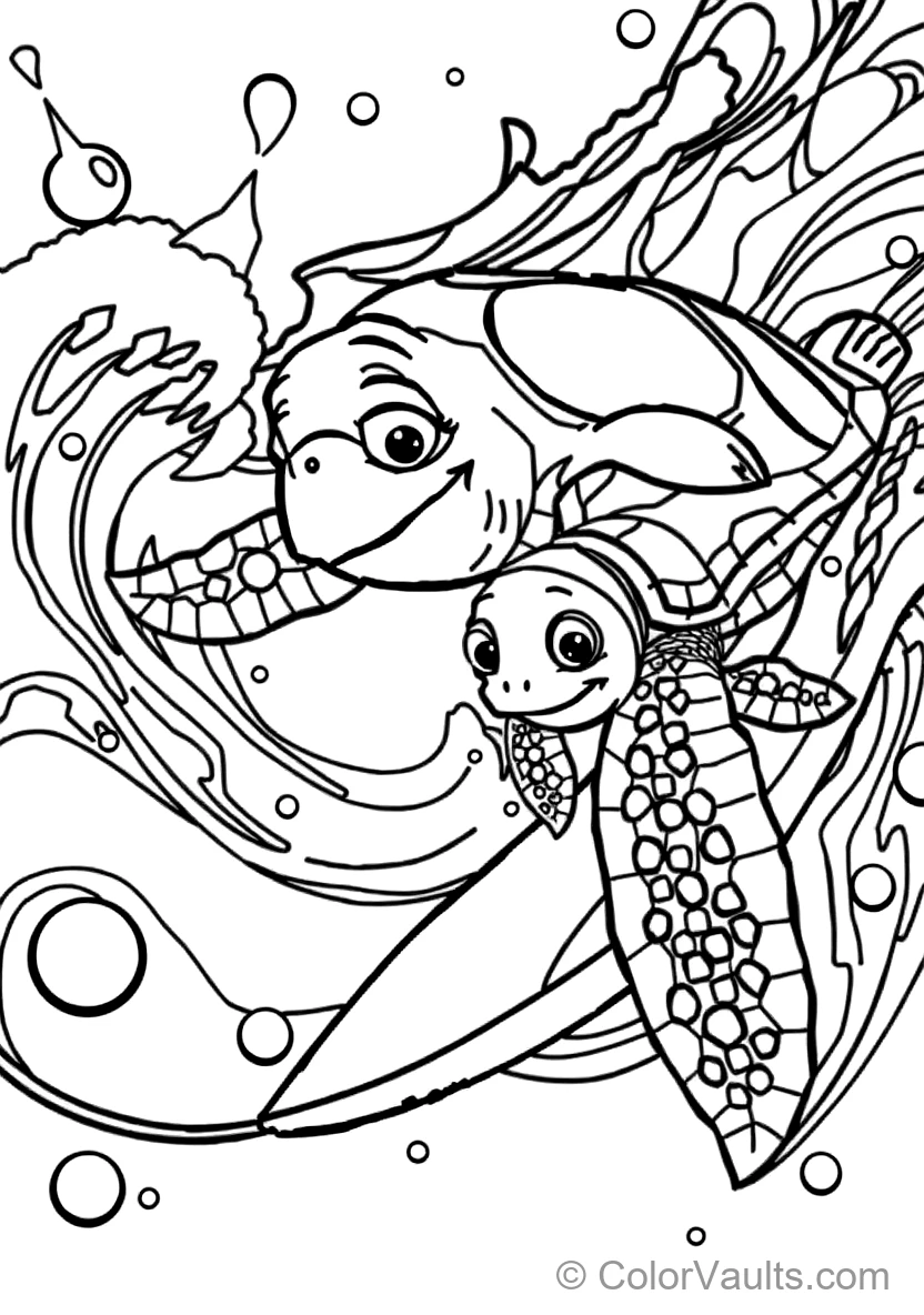 Crush the Sea Turtle and Baby Squirt Riding (Scene 4)