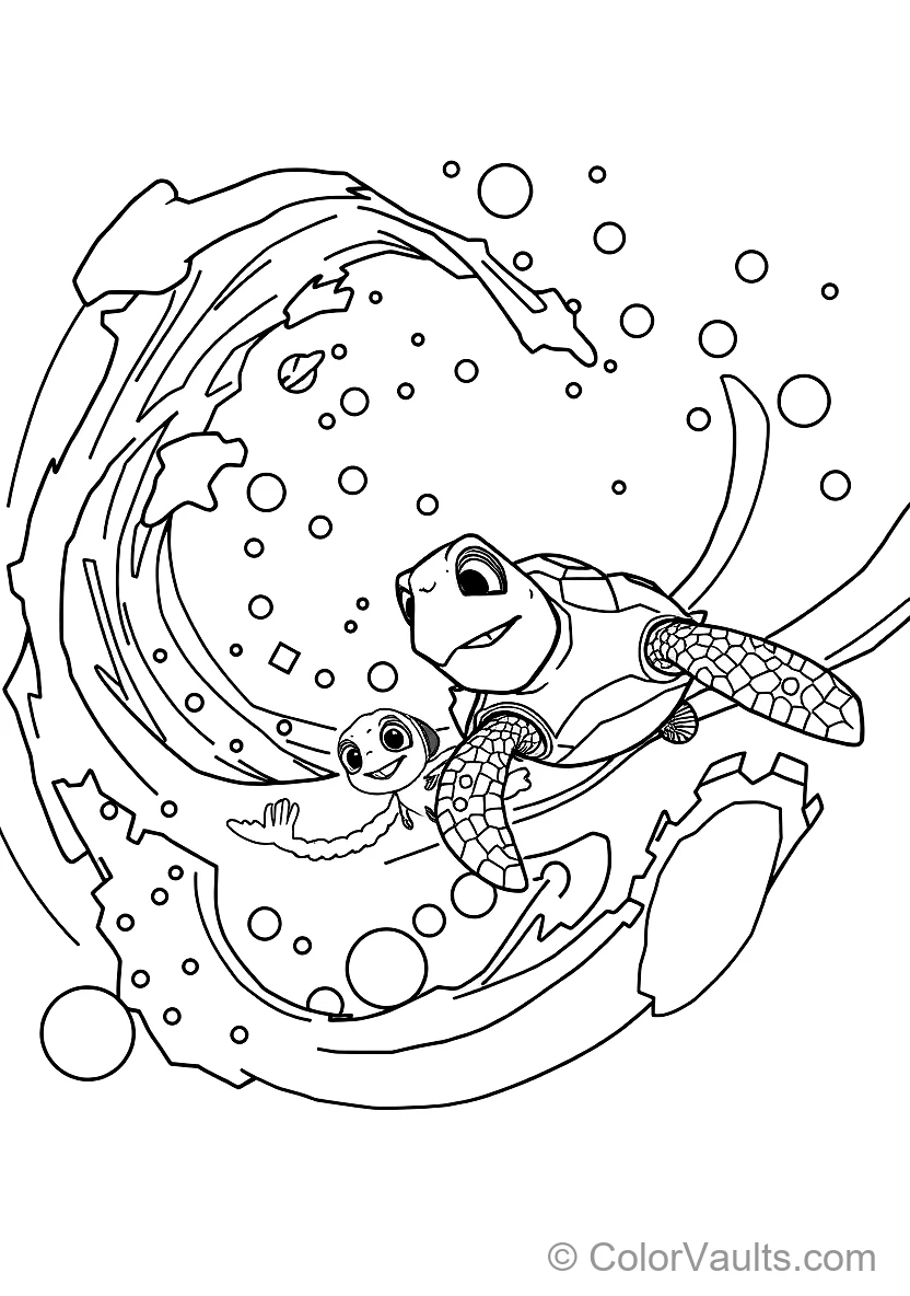 Crush the Sea Turtle and Baby Squirt Riding (Scene 6)