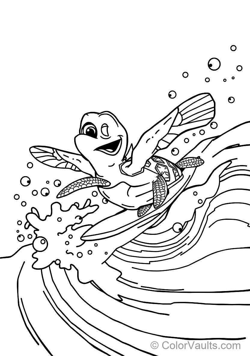 Crush the Sea Turtle and Baby Squirt Riding (Scene 9)