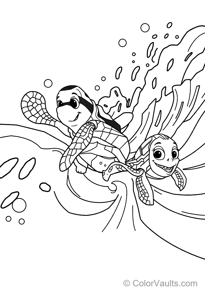 Crush the Sea Turtle and Baby Squirt Riding (Scene 11)