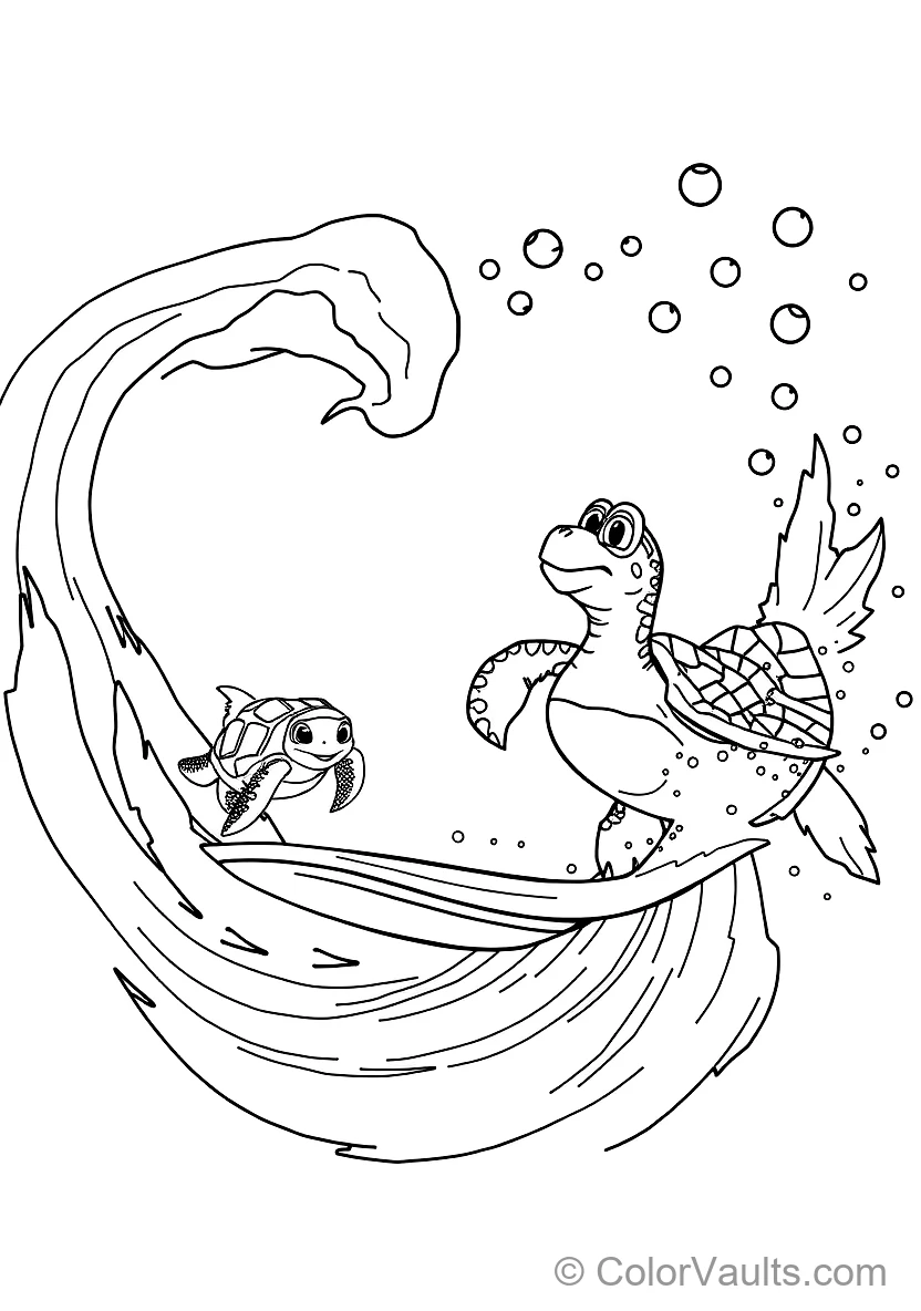 Crush the Sea Turtle and Baby Squirt Riding (Scene 16)