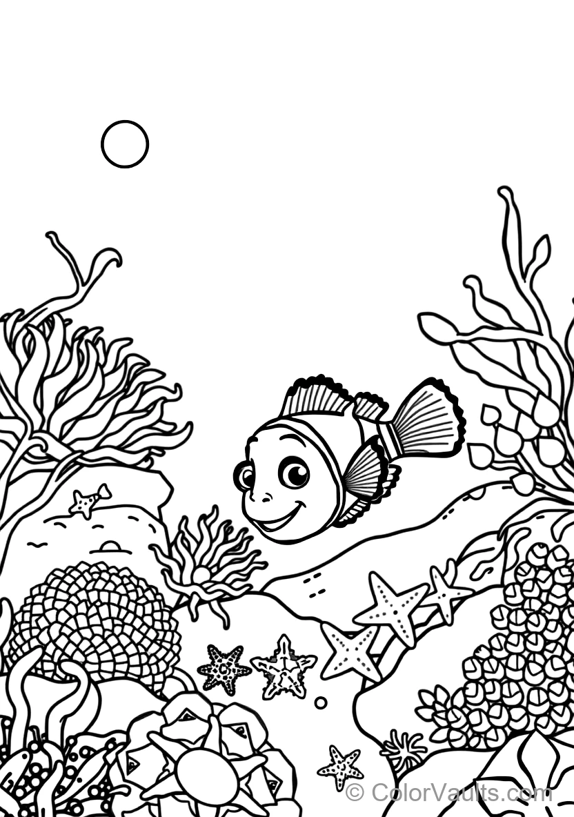 Nemo the Little Clownfish Swimming Out of His Colorful (Scene 11)