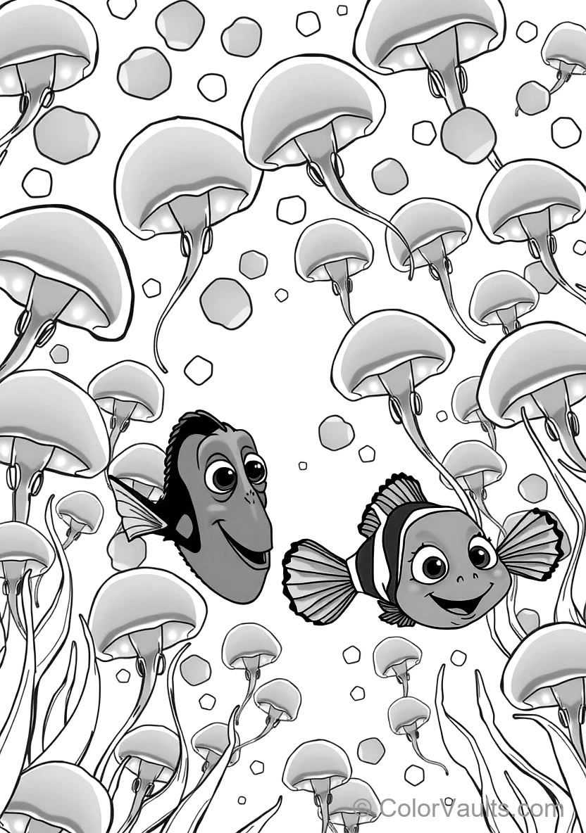 Dory the Blue Tang Fish Swimming Alongside Marlin (Scene 8)