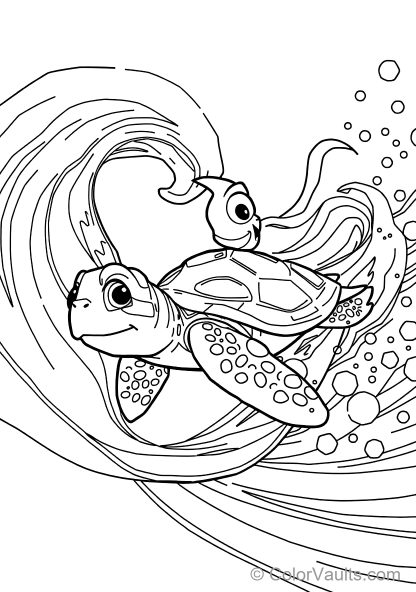 Crush the Sea Turtle and Baby Squirt Riding (Scene 21)