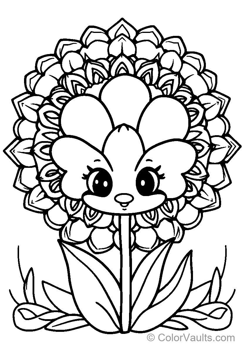 A Smiling Floral Character