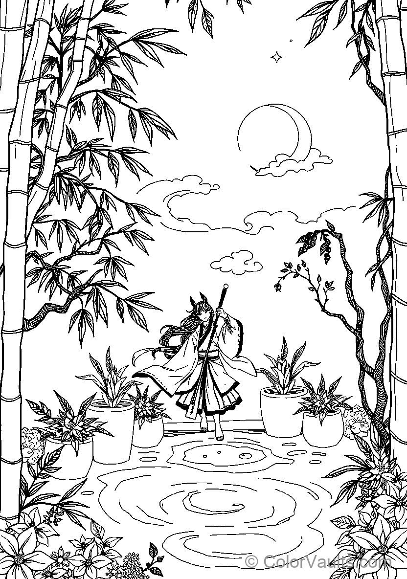 Bamboo Garden Scene
