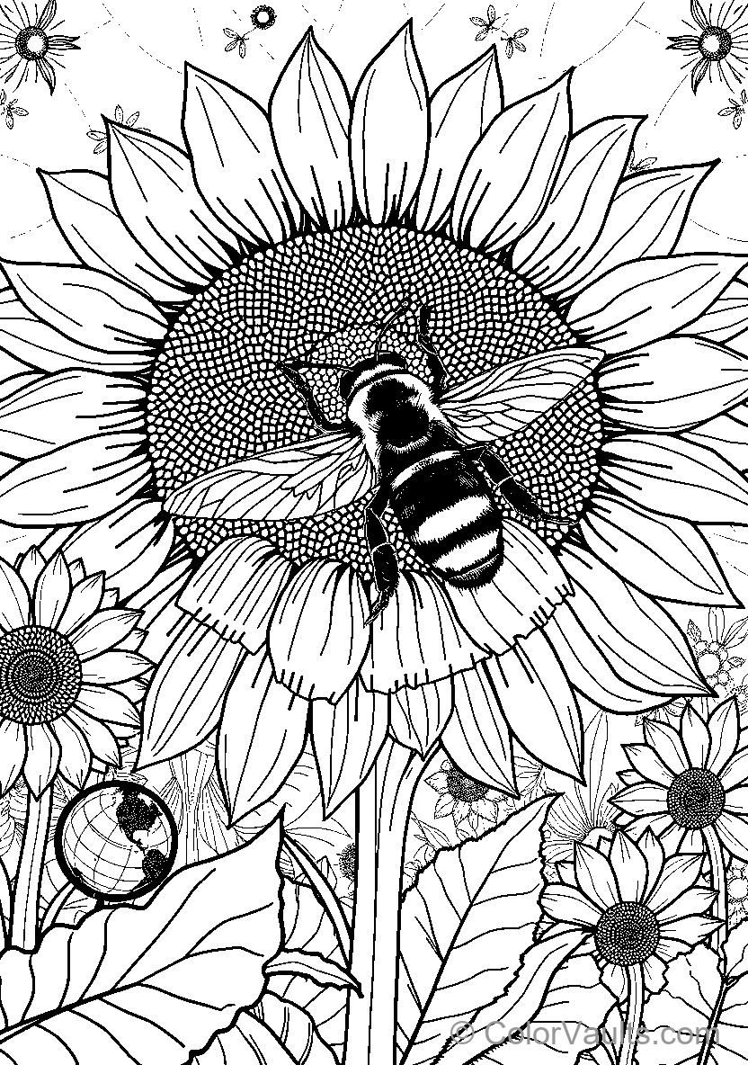 Bee On Sunflower (Scene 7)