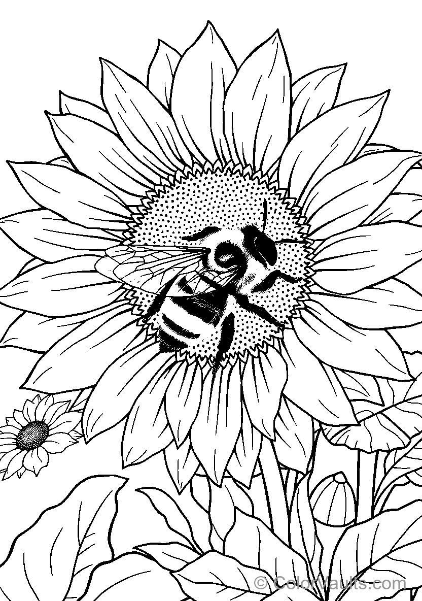 Bee On Sunflower (Scene 11)