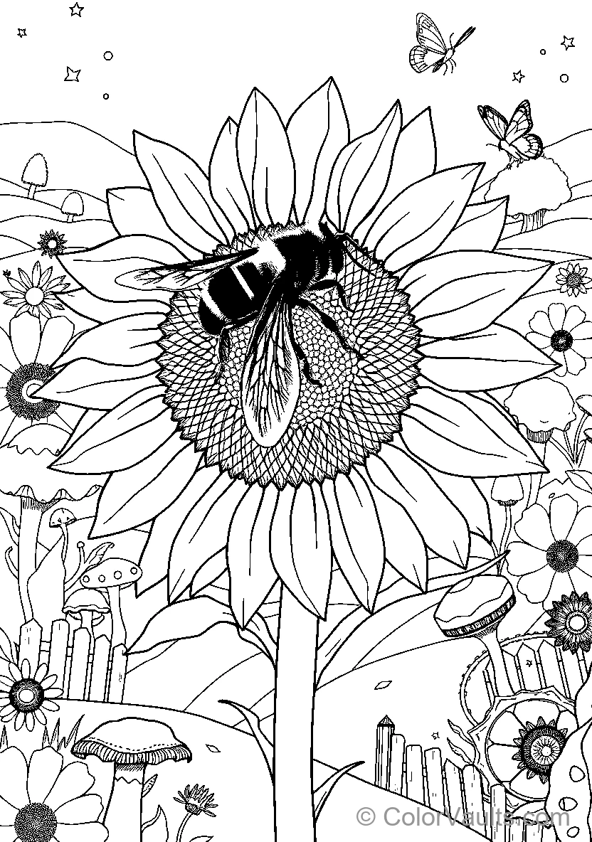 Bee On Sunflower (Scene 15)