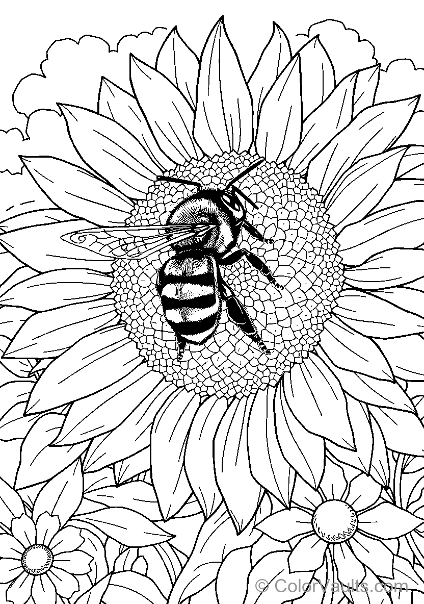 Bee On Sunflower (Scene 21)