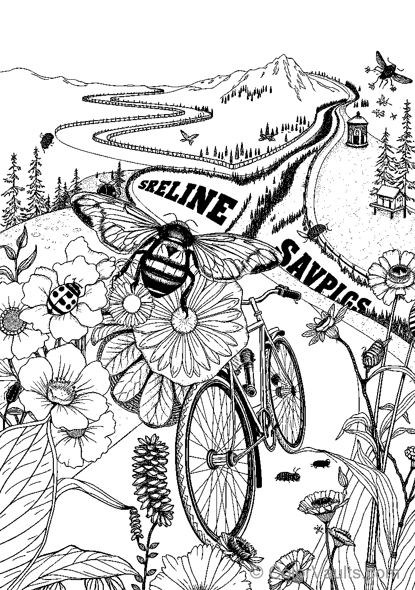 Bicycle In A Floral Landscape