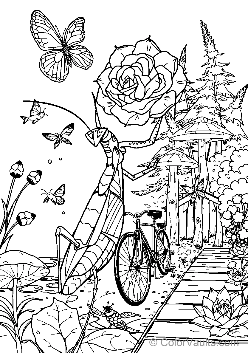 Bicycle With Rose Garden