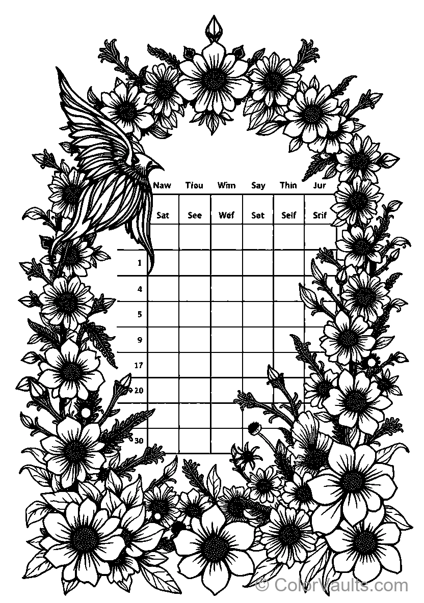 Bird In Floral Surroundings