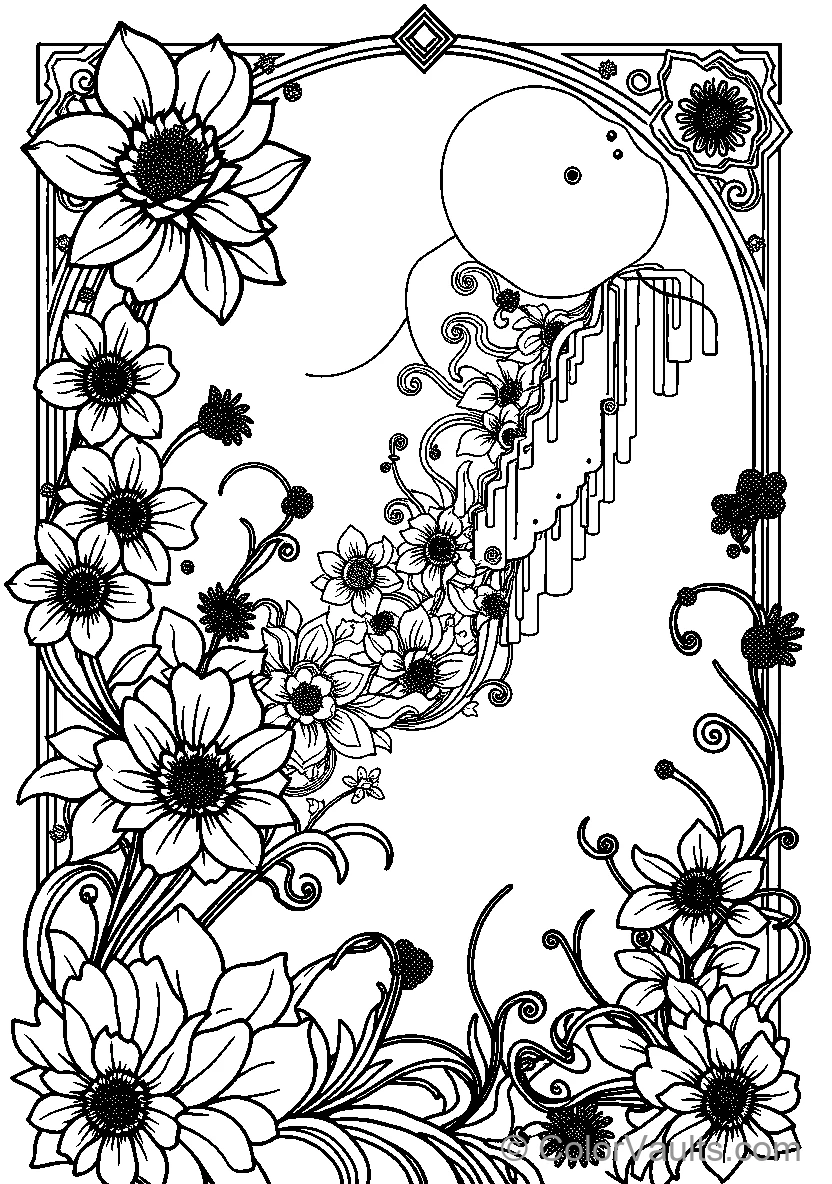 Black And White Floral Jellyfish Design