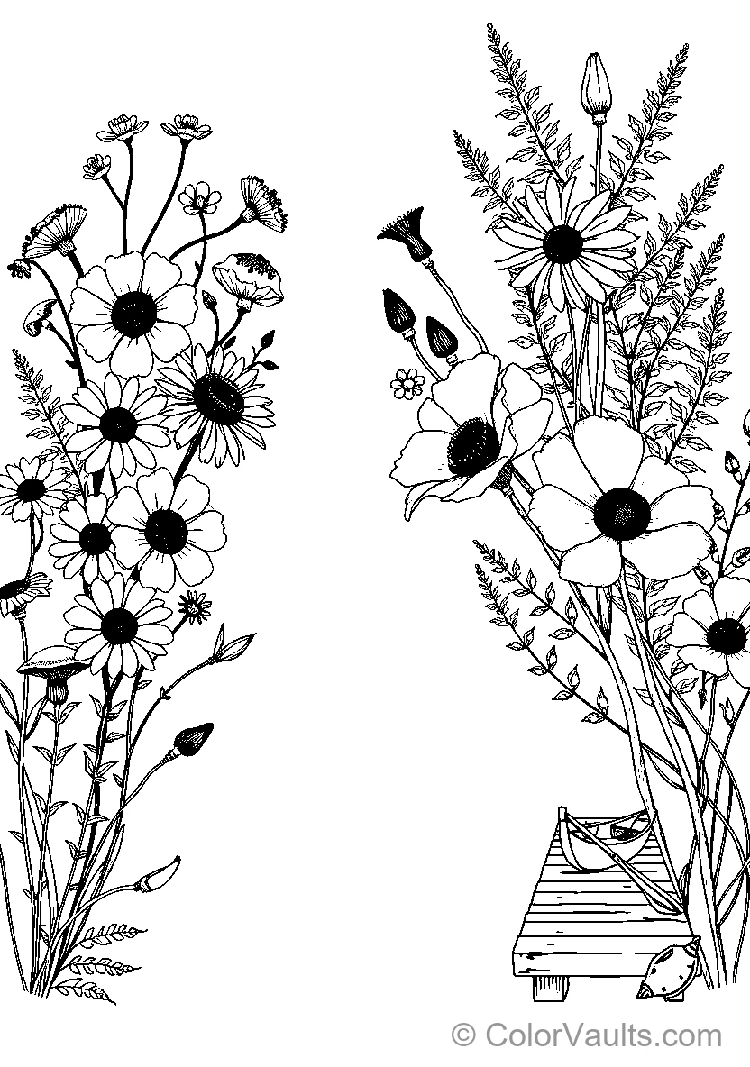 Black And White Floral Arrangement (Scene 2)