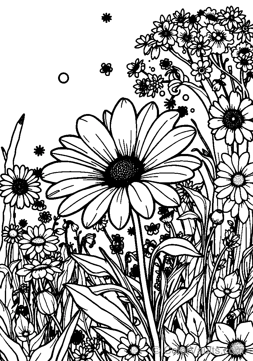 Black And White Floral Scene