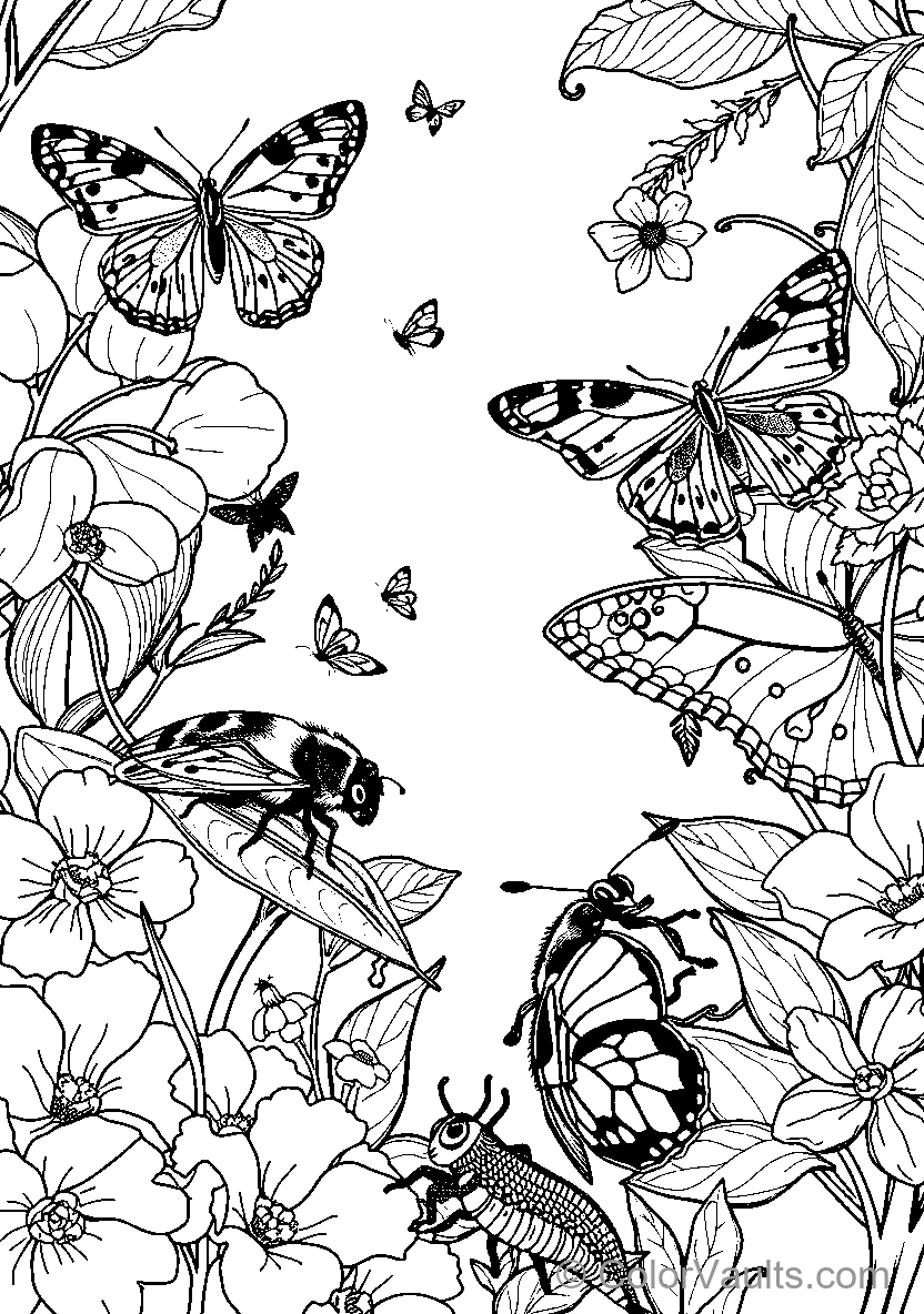 Butterflies Among Flowers (Scene 3)