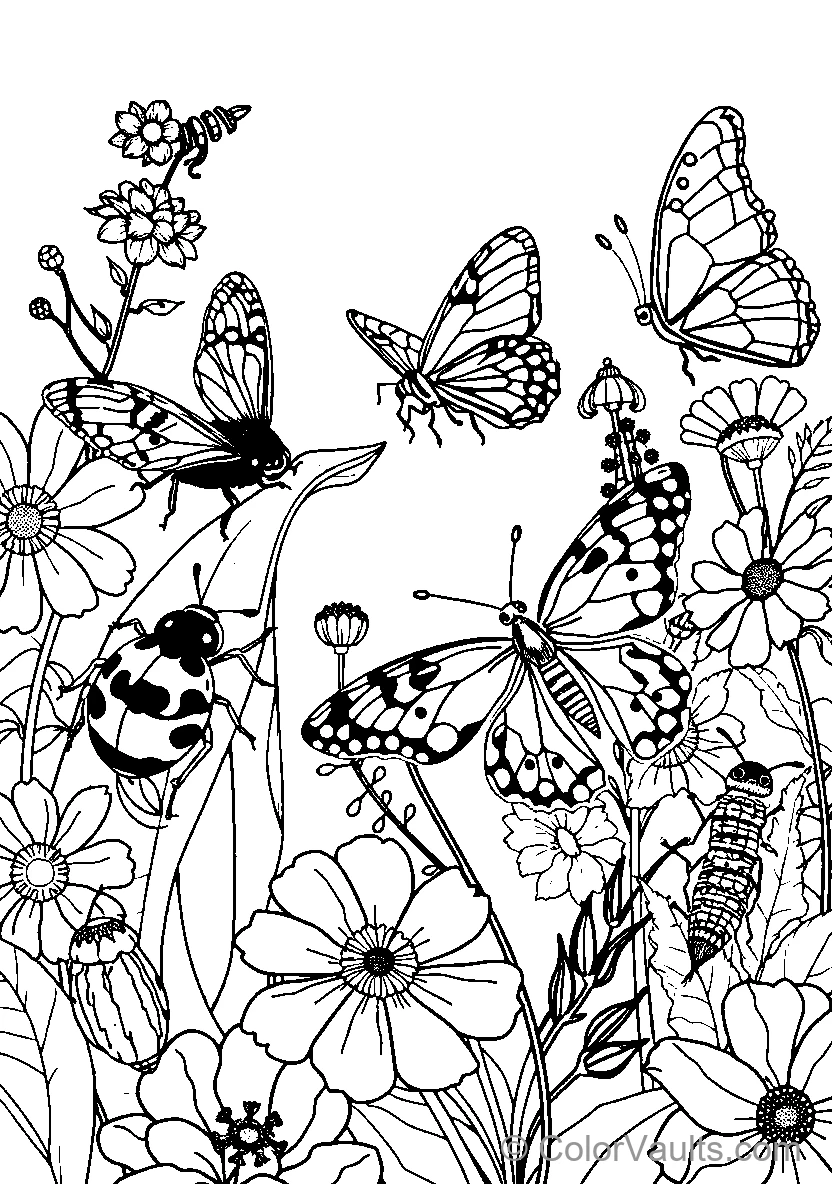 Butterflies Among Flowers (Scene 4)