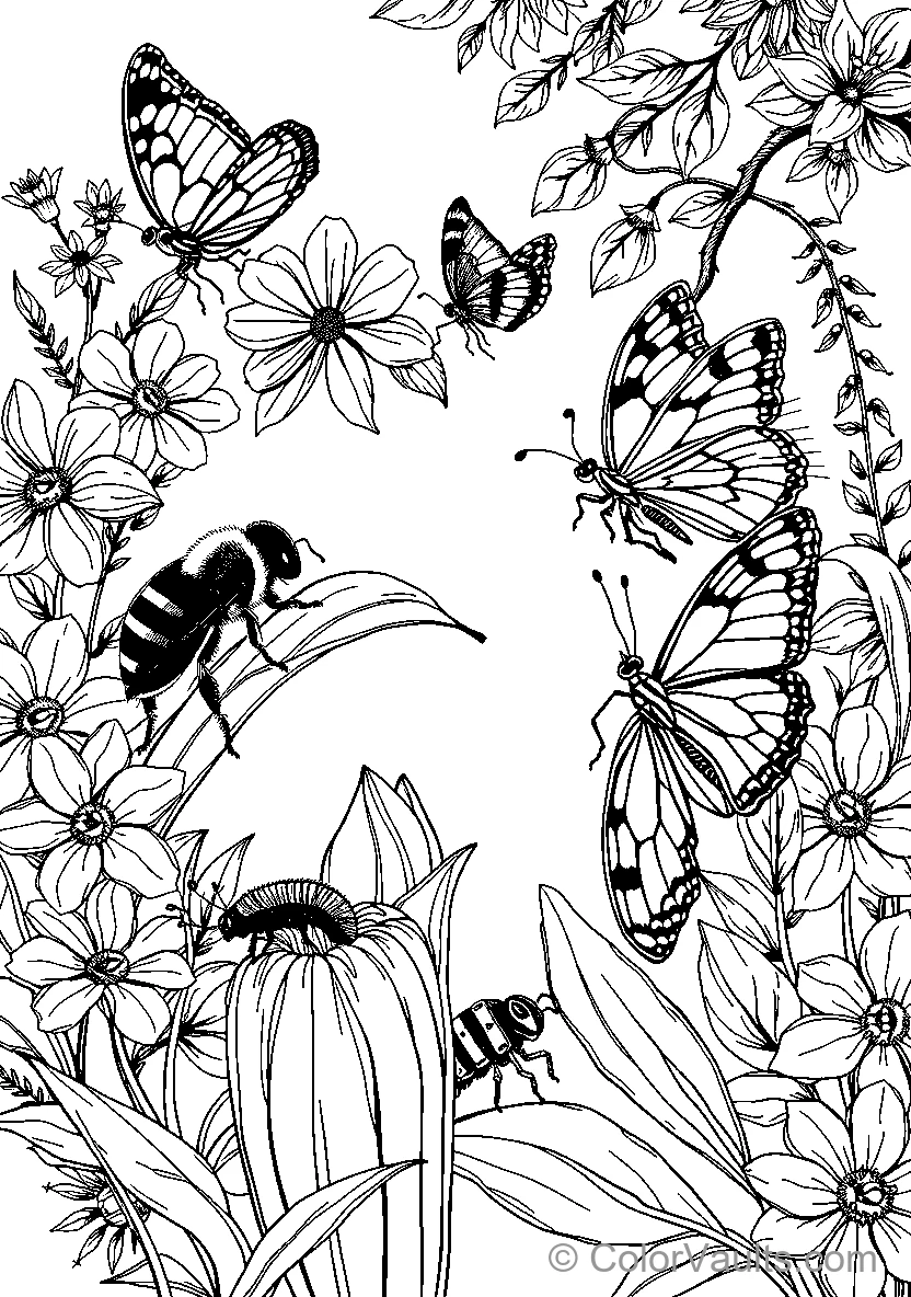 Butterflies Bees And Flowers