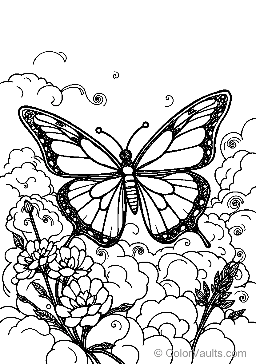 Butterfly Among Flowers (Scene 2)