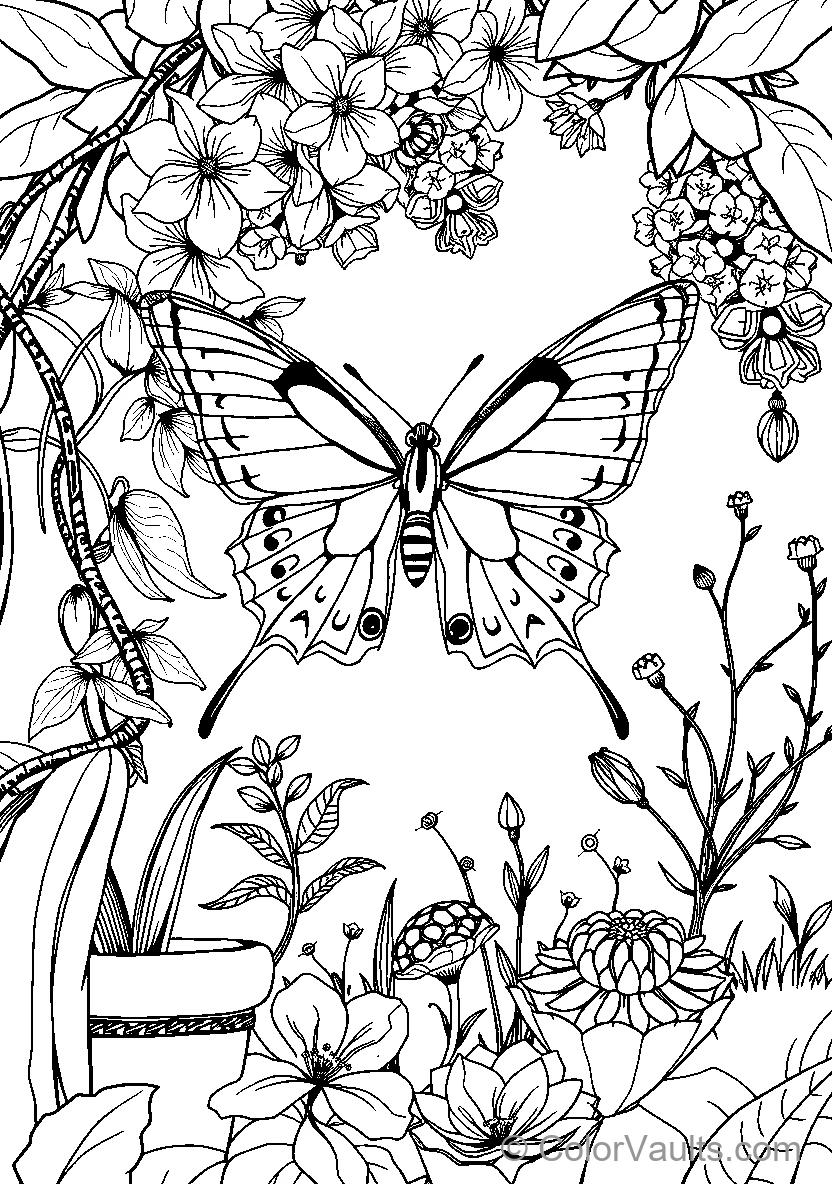 Butterfly Among Flowers (Scene 3)