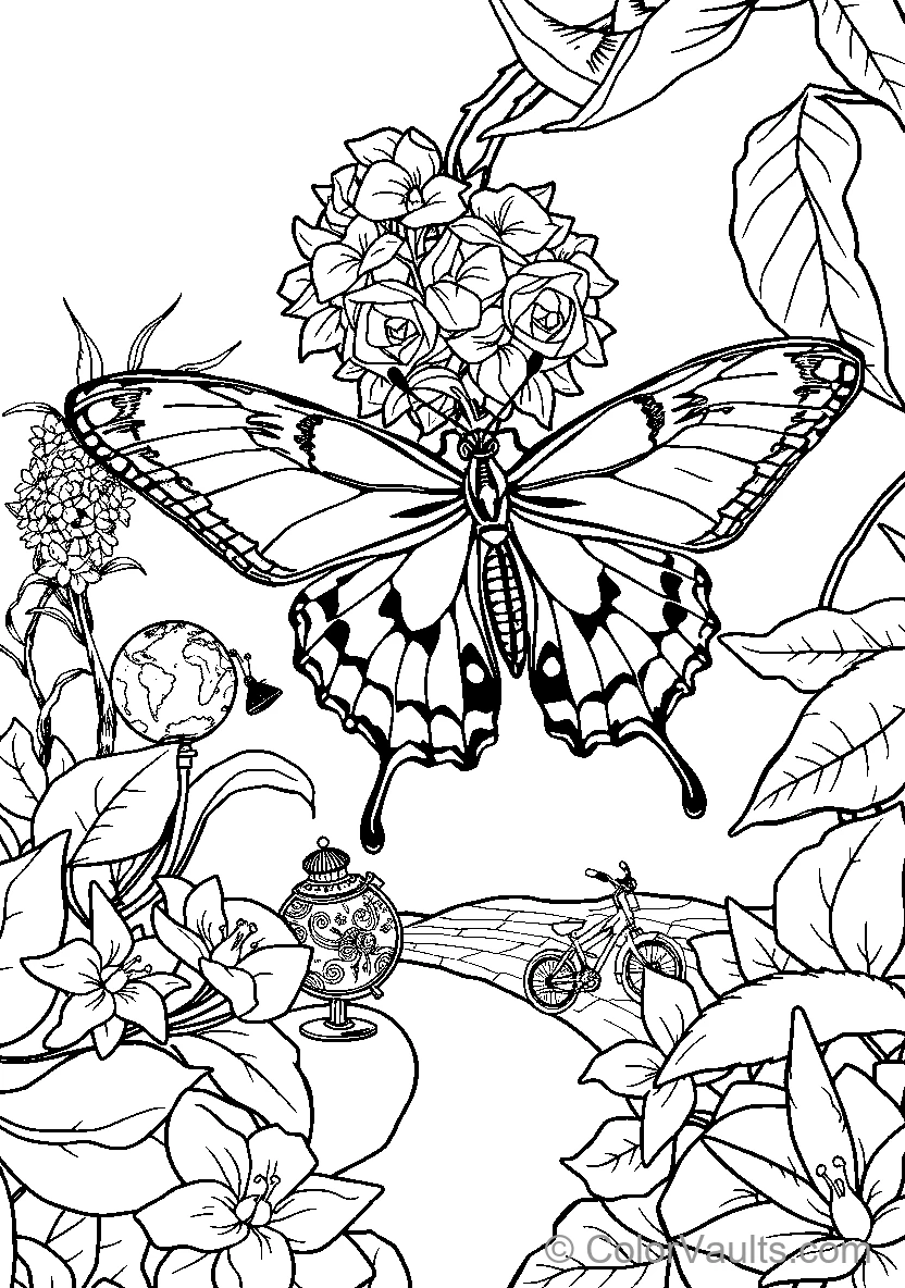 Butterfly Among Flowers (Scene 4)