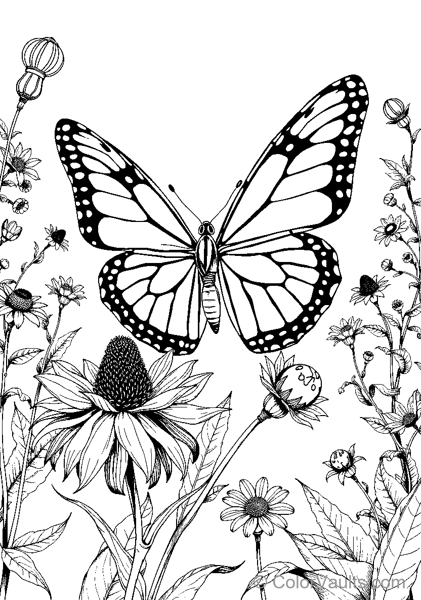 Butterfly Among Flowers (Scene 5)