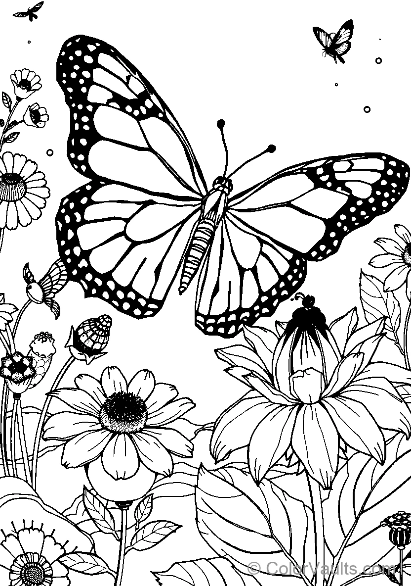 Butterfly Among Flowers (Scene 6)