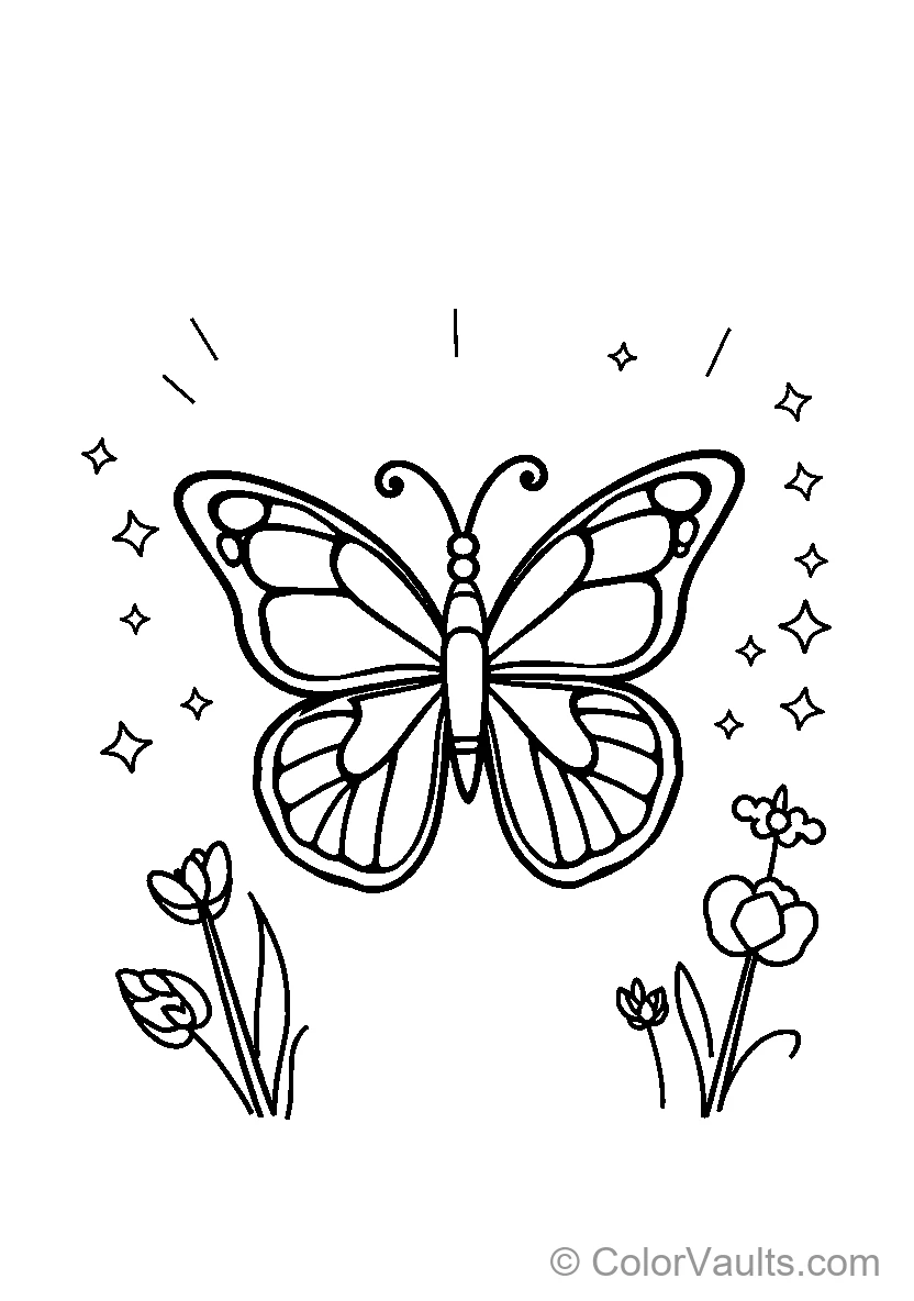 Butterfly Among Flowers (Scene 7)