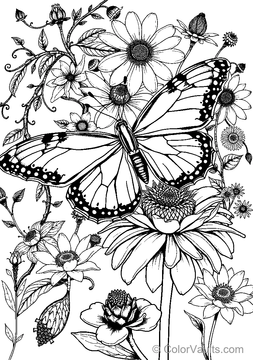 Butterfly Among Flowers (Scene 8)