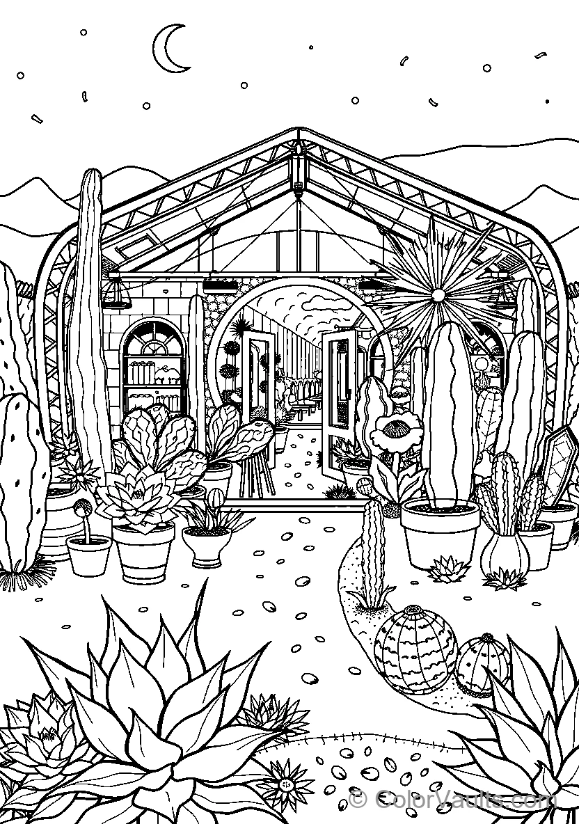 Cactus Garden Nighttime