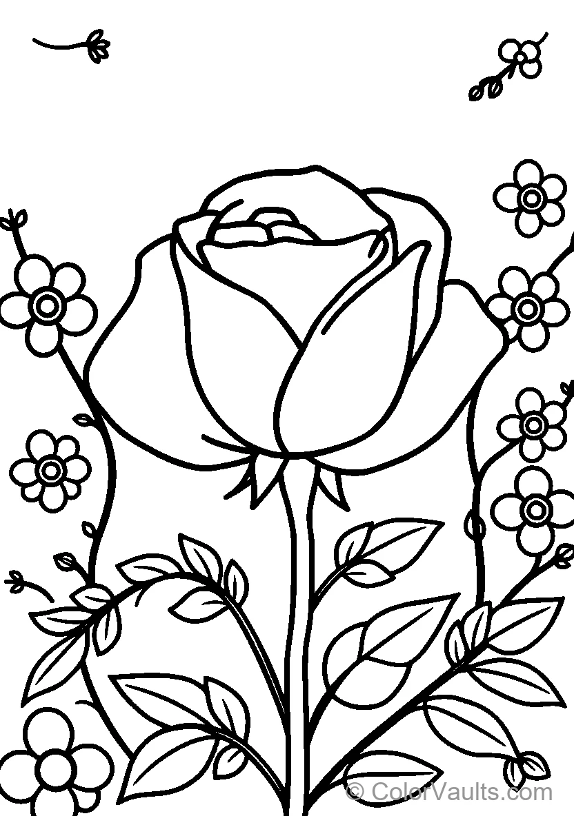 Elegant Blooming Garden Rose