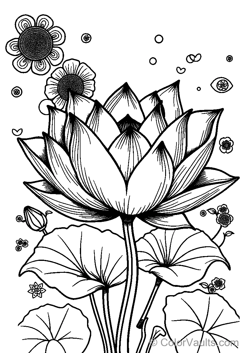Detailed Lotus Flower