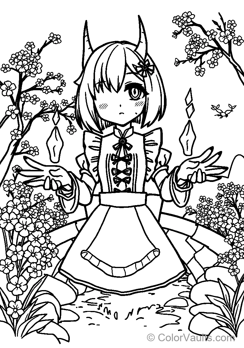 Fantasy Character In Floral Setting