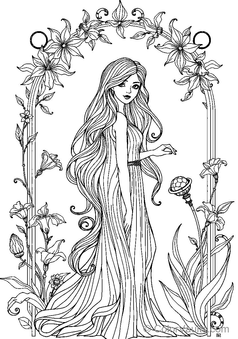 Fantasy Woman Amongst Flowers