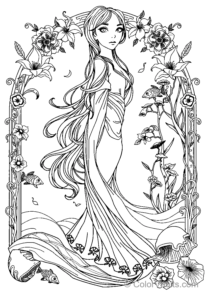 Fantasy Woman Amongst Flowers (Scene 3)