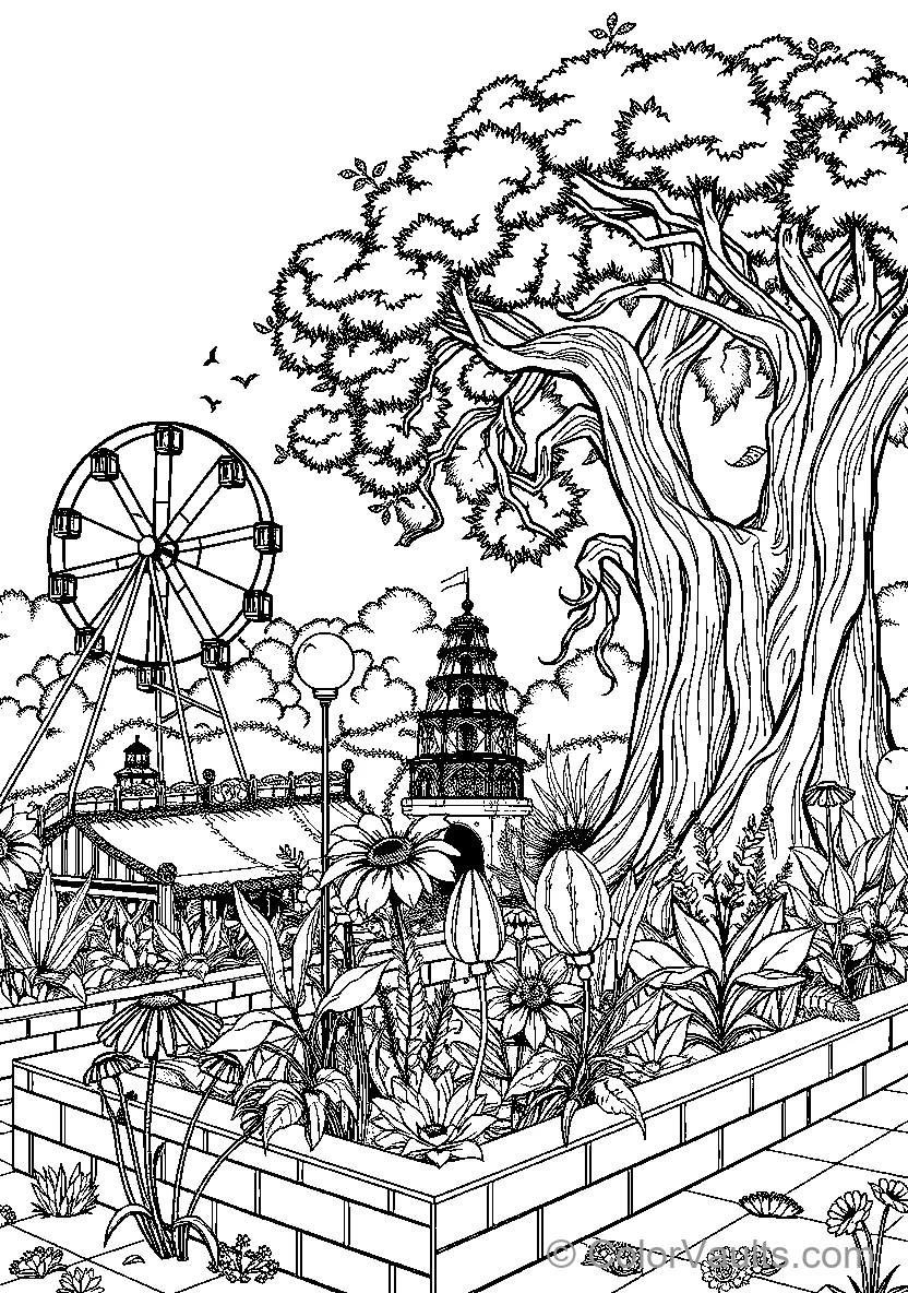 Ferris Wheel In The Garden