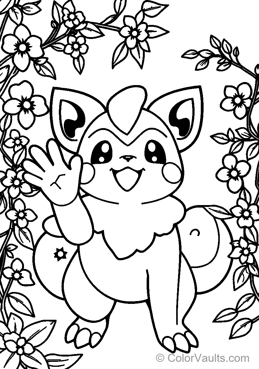 Floral Bordered Cute Pokémon